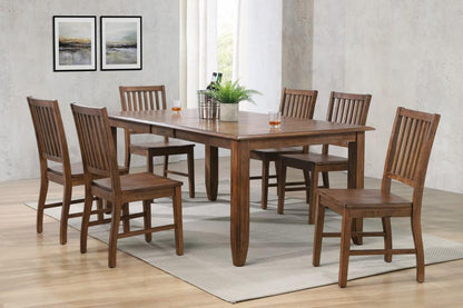 Sunset Trading - Simply Brook 7 Piece Extendable Table Dining Set 6 Slat Back Chairs Amish Brown - DLU-BR4272-C60-AM7PC veiw 2
