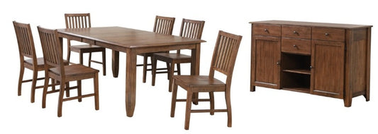 Sunset Trading - Simply Brook 8 Piece Extendable Table Dining Set Sideboard Amish Brown - DLU-BR4272-C60-AMSB8PC veiw 1