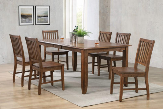 Sunset Trading - Simply Brook 8 Piece Extendable Table Dining Set Sideboard Amish Brown - DLU-BR4272-C60-AMSB8PC veiw 2