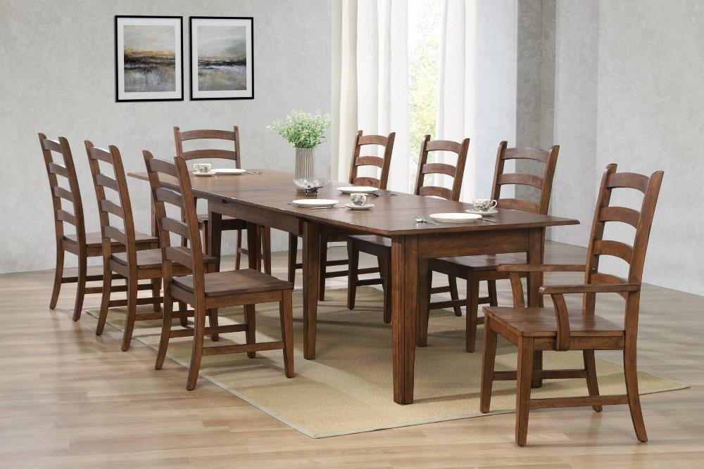 Sunset Trading - Simply Brook 9 Piece Rectangular Extendable Table Dining Set Amish Brown - DLU-BR134-AM9PC veiw 2