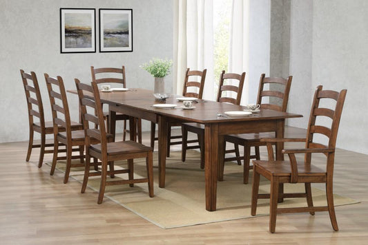 Sunset Trading - Simply Brook 9 Piece Rectangular Extendable Table Dining Set Amish Brown - DLU-BR134-AM9PC veiw 2