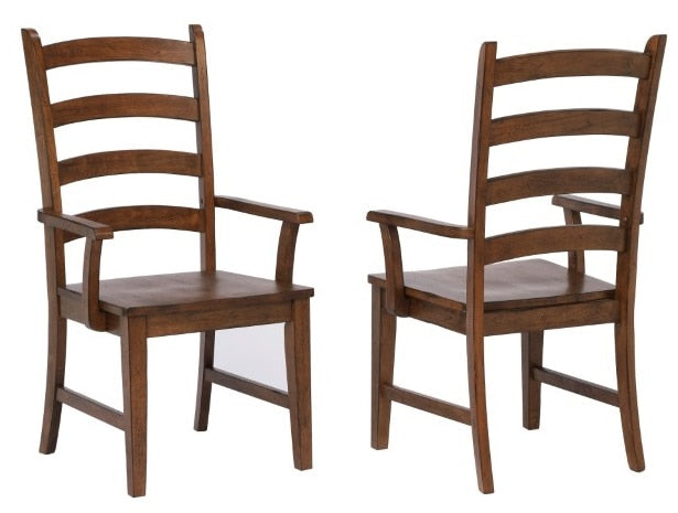 Sunset Trading - Simply Brook Ladder Back Dining Arm Chair Amish Brown (Set of 2) - DLU-BR-C80A-AM-2 veiw 1
