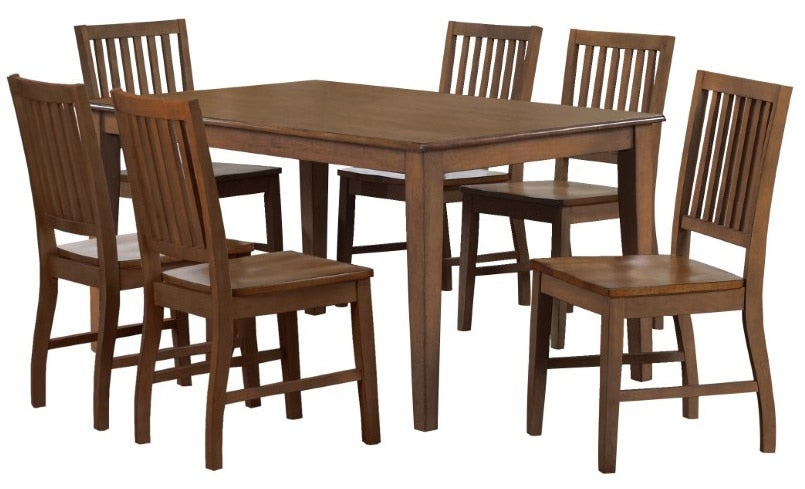 Sunset Trading - Simply Brook Rectangular Table Dining Set6 Chairs Amish Brown - DLU-BR3660-C60-AM7PC veiw 1