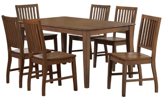 Sunset Trading - Simply Brook Rectangular Table Dining Set6 Chairs Amish Brown - DLU-BR3660-C60-AM7PC veiw 1