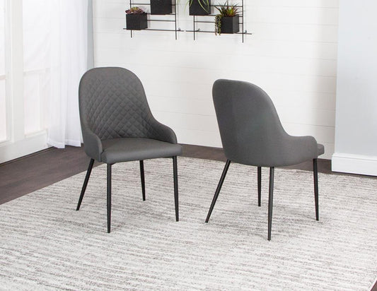 Sunset Trading - Tia Dining Chairs (Set of 2) - Charcoal Gray/Matte Black Legs - CR-ND709-01-2 veiw 1
