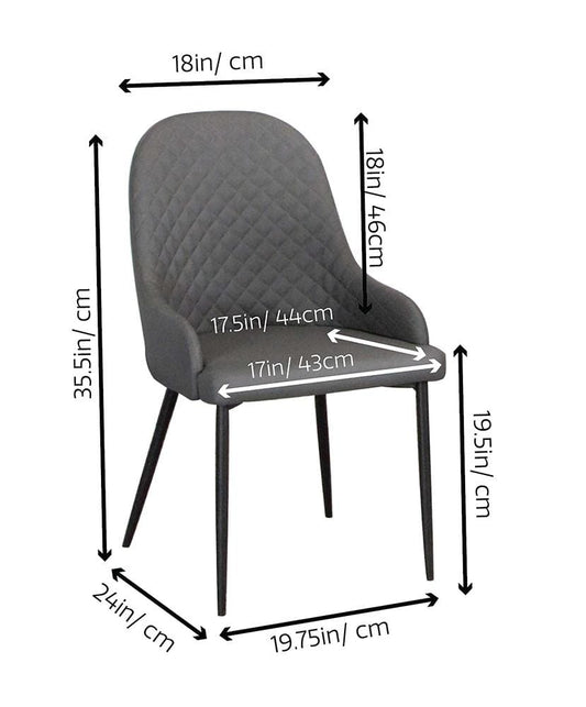 Sunset Trading - Tia Dining Chairs (Set of 2) - Charcoal Gray/Matte Black Legs - CR-ND709-01-2 veiw 2