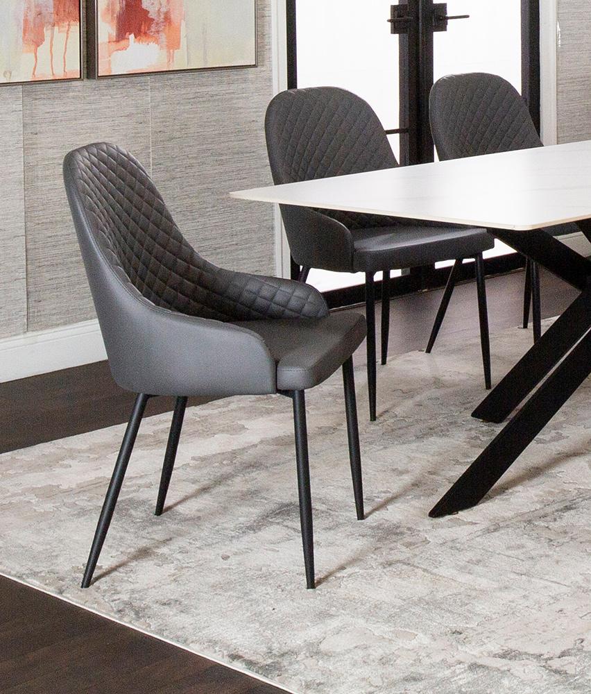 Sunset Trading - Tia Dining Chairs (Set of 2) - Charcoal Gray/Matte Black Legs - CR-ND709-01-2 veiw 3