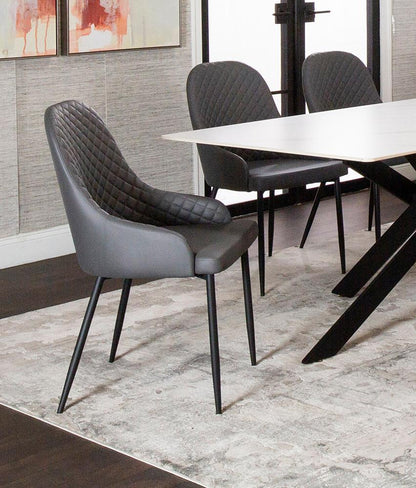 Sunset Trading - Tia Dining Chairs (Set of 2) - Charcoal Gray/Matte Black Legs - CR-ND709-01-2 veiw 3