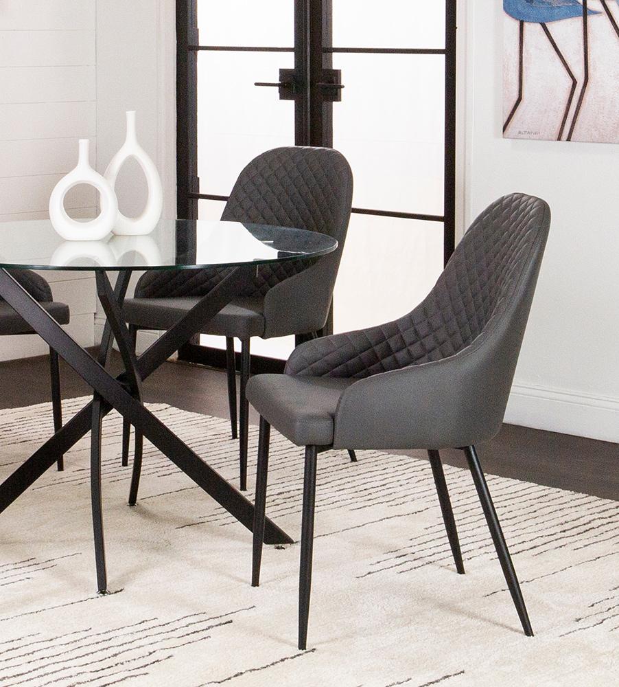 Sunset Trading - Tia Dining Chairs (Set of 2) - Charcoal Gray/Matte Black Legs - CR-ND709-01-2 veiw 4