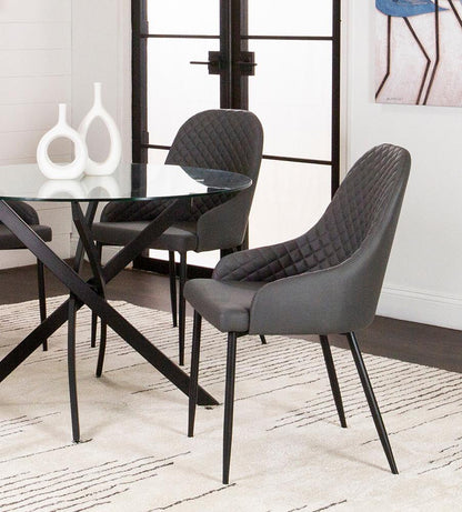Sunset Trading - Tia Dining Chairs (Set of 2) - Charcoal Gray/Matte Black Legs - CR-ND709-01-2 veiw 4