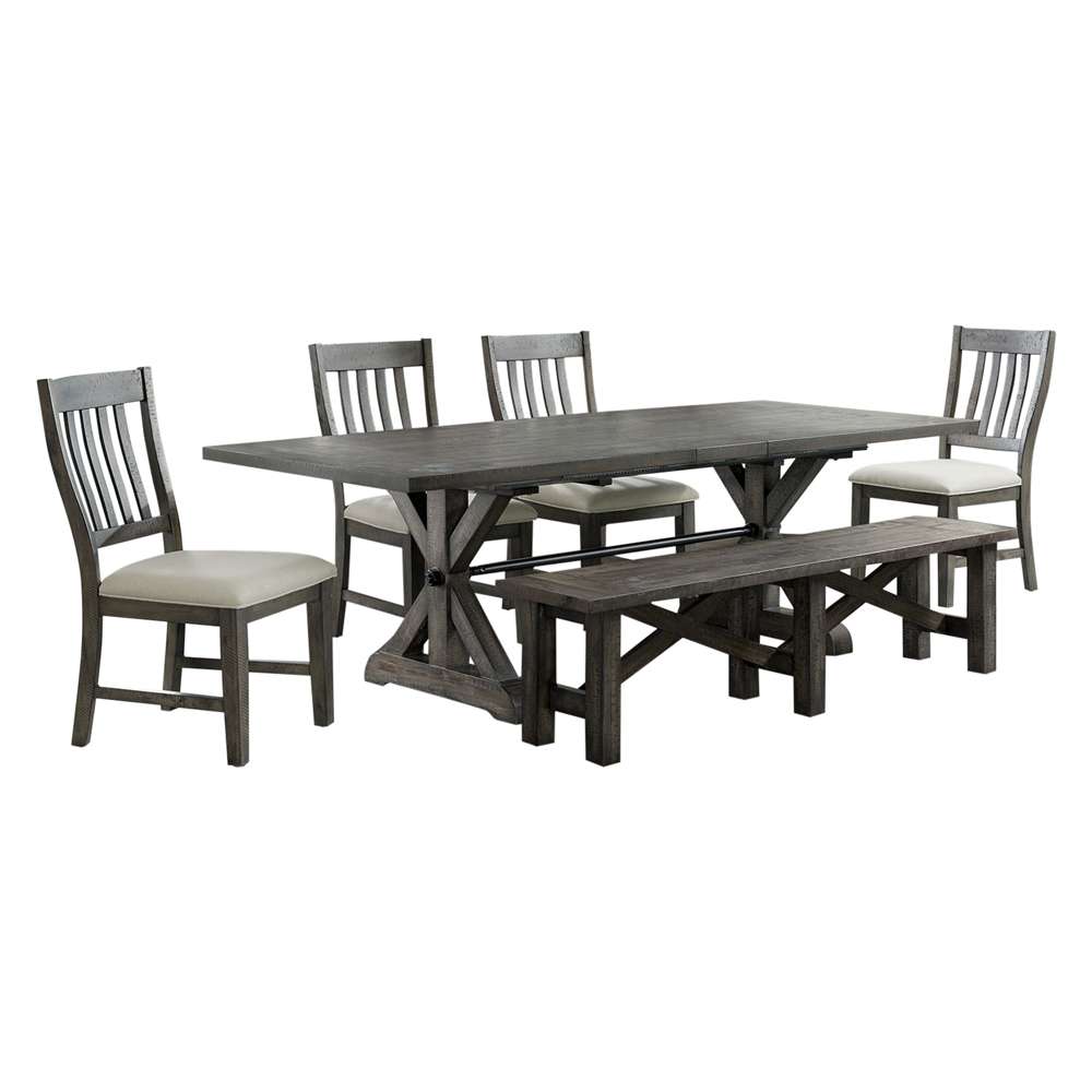 Sunset Trading -  Trestle 6 Piece Dining Set with Bench  - ED-SK100-170BN-6P veiw 1
