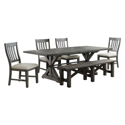 Sunset Trading -  Trestle 6 Piece Dining Set with Bench  - ED-SK100-170BN-6P veiw 1