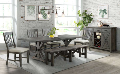 Sunset Trading -  Trestle 7 Piece Dining Set with Bench  - ED-SK100-170BNSR-7P veiw 5