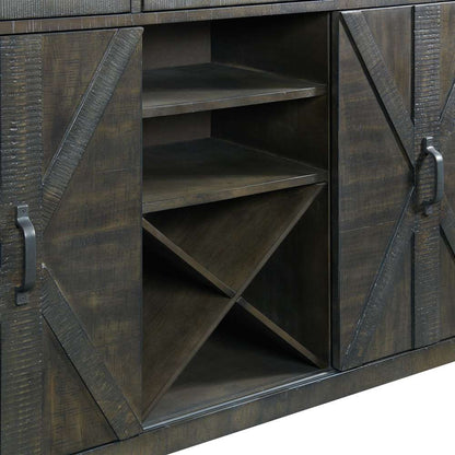 Sunset Trading -  Trestle Server with 20 Bottle Wine Rack  - ED-SKSR veiw 4