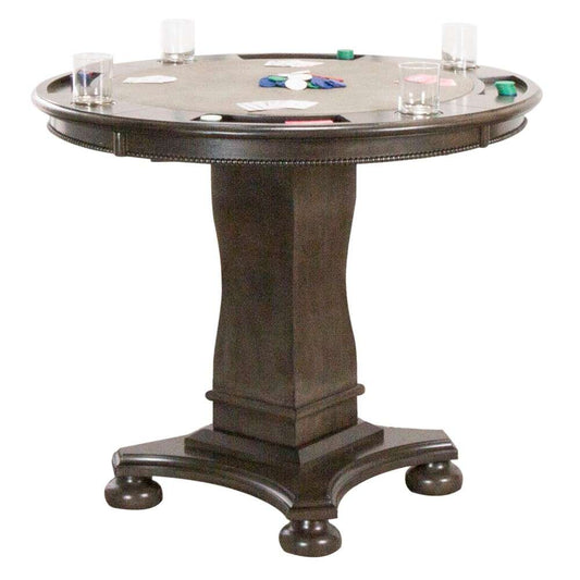 Sunset Trading - Vegas 42in Round Counter Height Dining, Chess and Poker Table - Reversible 3 in 1  Game Top - Distressed Gray Wood - CR-87711-TCB veiw 1