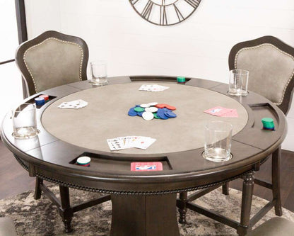 Sunset Trading - Vegas 42in Round Counter Height Dining, Chess and Poker Table - Reversible 3 in 1  Game Top - Distressed Gray Wood - CR-87711-TCB veiw 4