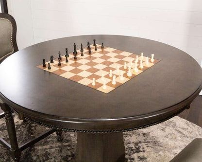 Sunset Trading - Vegas 42in Round Counter Height Dining, Chess and Poker Table - Reversible 3 in 1  Game Top - Distressed Gray Wood - CR-87711-TCB veiw 5