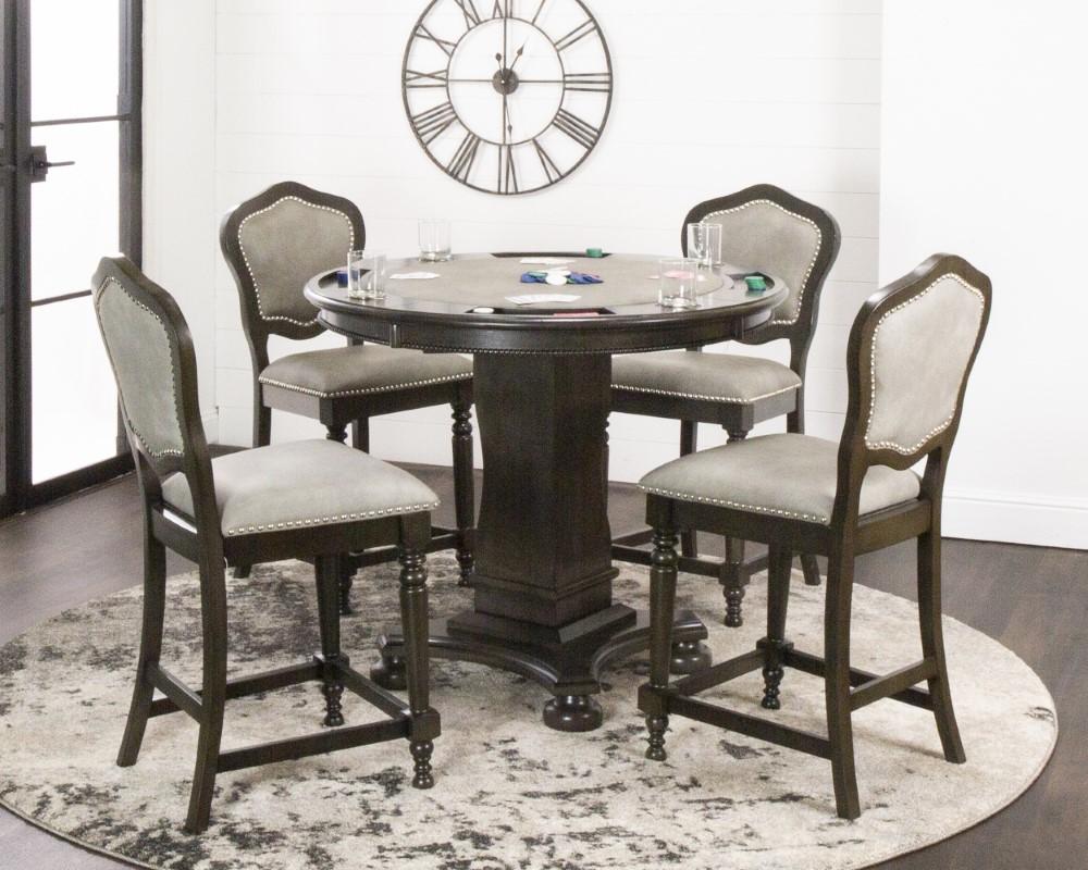 Sunset Trading - Vegas Gaming and Dining Chair - Distressed Gray Wood - Nailheads - Casters (Set of 2) - CR-87711-2 veiw 6