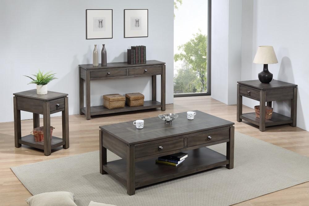 Sunset Trading- Shades Of Gray Coffee Console And End Table Set With Drawers And Shelves - DLU-EL1602-03-04-08 veiw 1