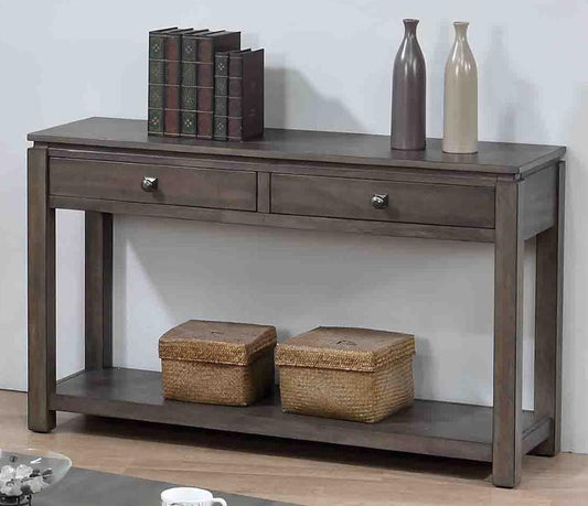 Sunset Trading - Shades Of Gray Sofa Console With Drawers And Shelf - DLU-EL1604 veiw 2