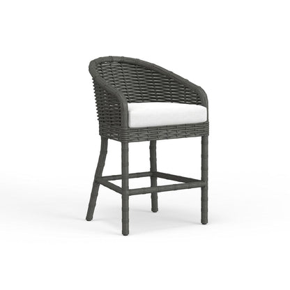 Sunset West - Cabo Counter Stool in Soothe Pearl w/ Flange Welt - Dark Wood - SW8001-7C-PRL-STKIT view 1