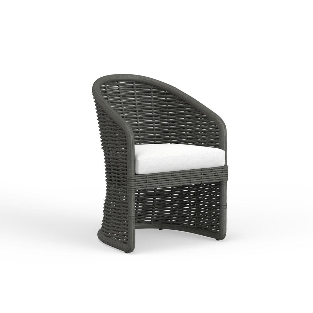 Sunset West - Cabo Dining Chair in Soothe Pearl w/ Flange Welt - Dark Wood - SW8001-1-PRL-STKIT view 1