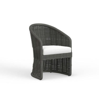 Sunset West - Cabo Dining Chair in Soothe Pearl w/ Flange Welt - Dark Wood - SW8001-1-PRL-STKIT view 1