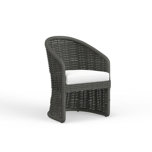 Sunset West - Cabo Dining Chair in Soothe Pearl w/ Flange Welt - Dark Wood - SW8001-1-PRL-STKIT view 1