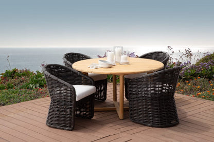 Sunset West - Cabo Dining Chair in Soothe Pearl w/ Flange Welt - Dark Wood - SW8001-1-PRL-STKIT view 6