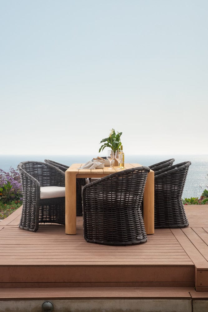 Sunset West - Cabo Dining Chair in Soothe Pearl w/ Flange Welt - Dark Wood - SW8001-1-PRL-STKIT view 8