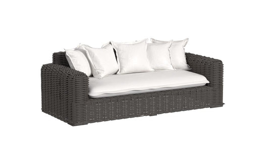 Sunset West - Cabo Loveseat in Soothe Pearl w/ Flange Welt - Dark Wood - SW8001-22-PRL-STKIT view 1