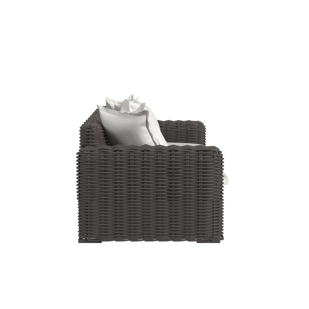 Sunset West - Cabo Loveseat in Soothe Pearl w/ Flange Welt - Dark Wood - SW8001-22-PRL-STKIT view 3