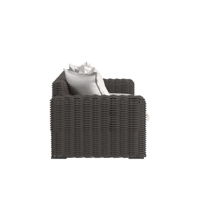 Sunset West - Cabo Loveseat in Soothe Pearl w/ Flange Welt - Dark Wood - SW8001-22-PRL-STKIT view 3