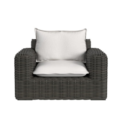 Sunset West - Cabo Oversized Club Chair in Soothe Pearl w/ Flange Welt - Dark Wood - SW8001-21-5-PR-STKIT view 2