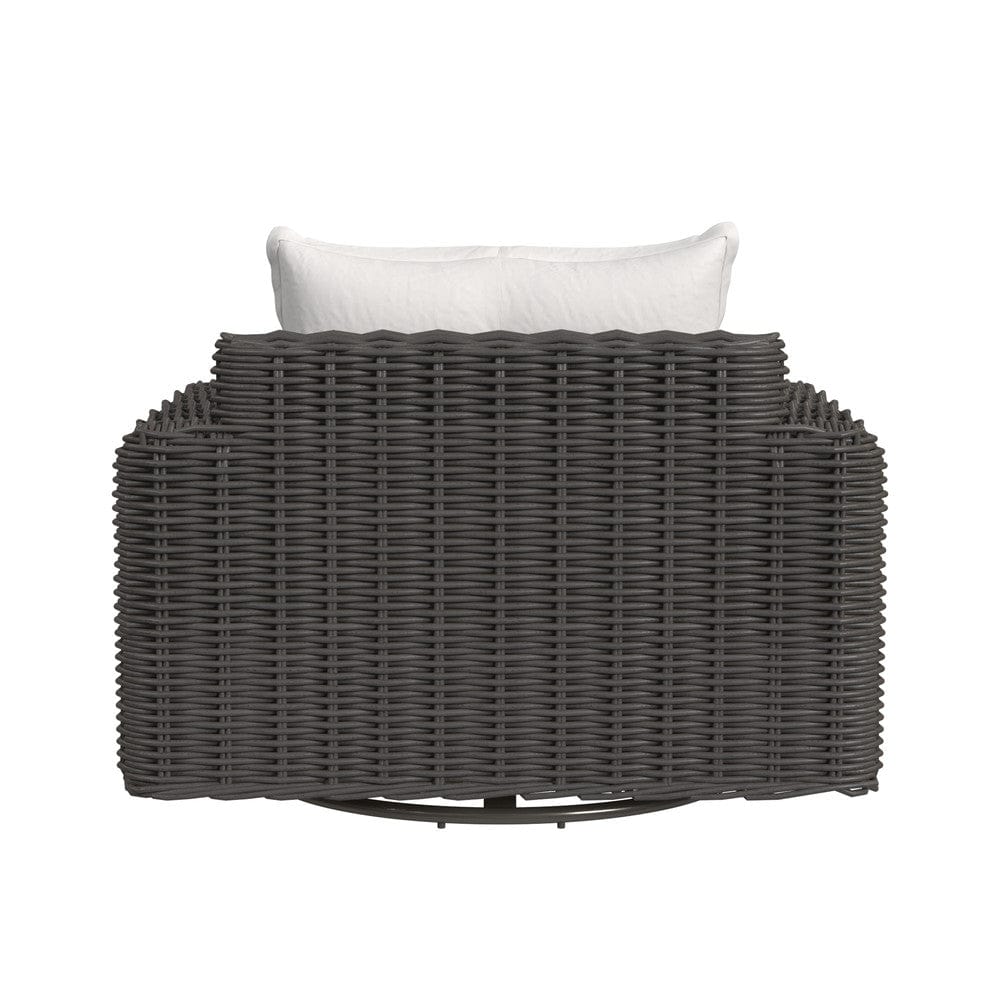 Sunset West - Cabo Oversized Swivel Club Chair in Soothe Pearl w/ Flange Welt - Dark Wood - SW8001-215S-PR-STKIT view 4
