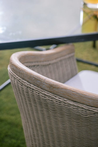 Sunset West - Cambria Dining Chair in Canvas Canvas w/ Self Welt - Light Wood - SW5801-1-CCAN-STKIT view 6