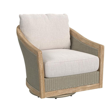 Sunset West - Cambria Swivel Club Chair in Canvas Canvas w/ Self Welt - Light Wood - SW5801-21S-CAN-STKIT view 1