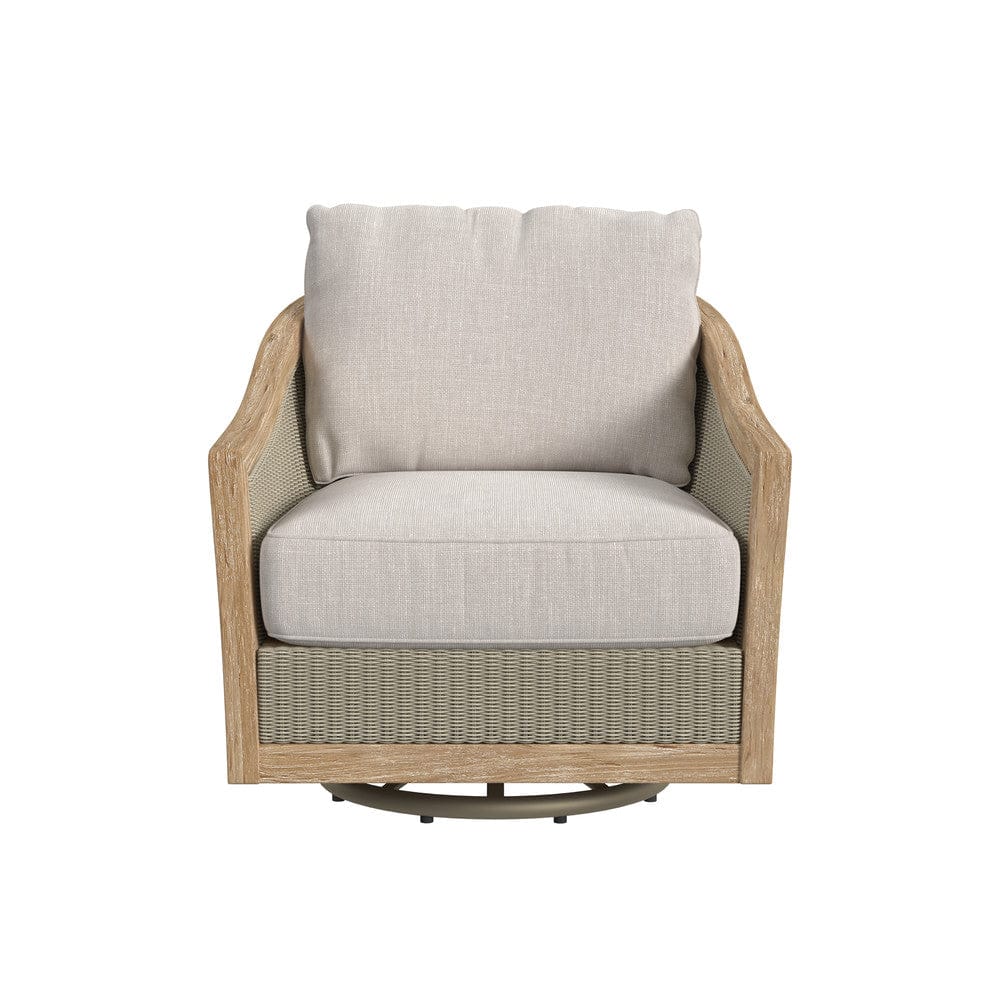 Sunset West - Cambria Swivel Club Chair in Canvas Canvas w/ Self Welt - Light Wood - SW5801-21S-CAN-STKIT view 2