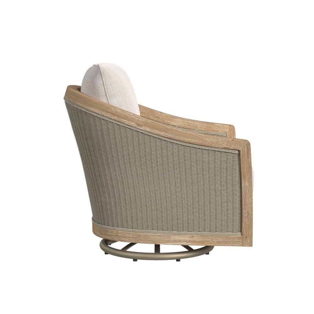 Sunset West - Cambria Swivel Club Chair in Canvas Canvas w/ Self Welt - Light Wood - SW5801-21S-CAN-STKIT view 3