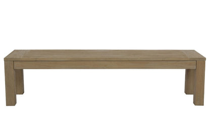 Sunset West - Coastal Teak Dining Bench in Canvas Canvas, No Welt - Light Wood - SW5501-BNC-CAN-STKIT view 2