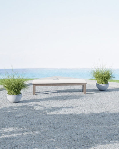 Sunset West - Coastal Teak Dining Bench in Canvas Canvas, No Welt - Light Wood - SW5501-BNC-CAN-STKIT view 4
