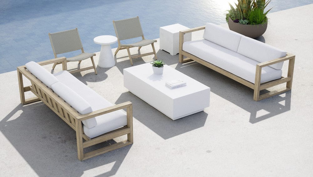 Sunset West - Coastal Teak Sofa in Canvas Canvas, No Welt - Light Wood - SW5501-23-CCAN-STKIT view 5