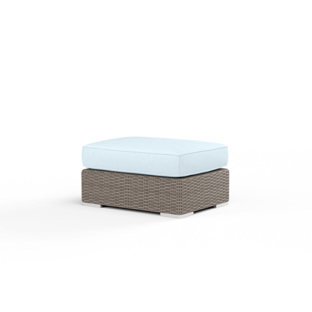 Sunset West - Coronado Ottoman in Canvas Skyline w/ Self Welt - Browns - SW2101-OTT-14091 view 1