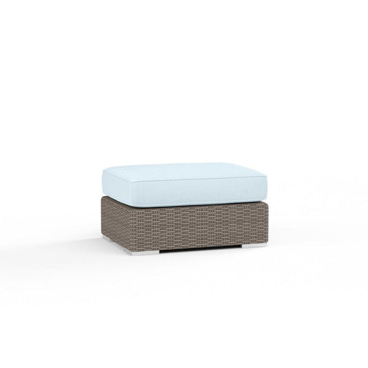 Sunset West - Coronado Ottoman in Canvas Skyline w/ Self Welt - Browns - SW2101-OTT-14091 view 2