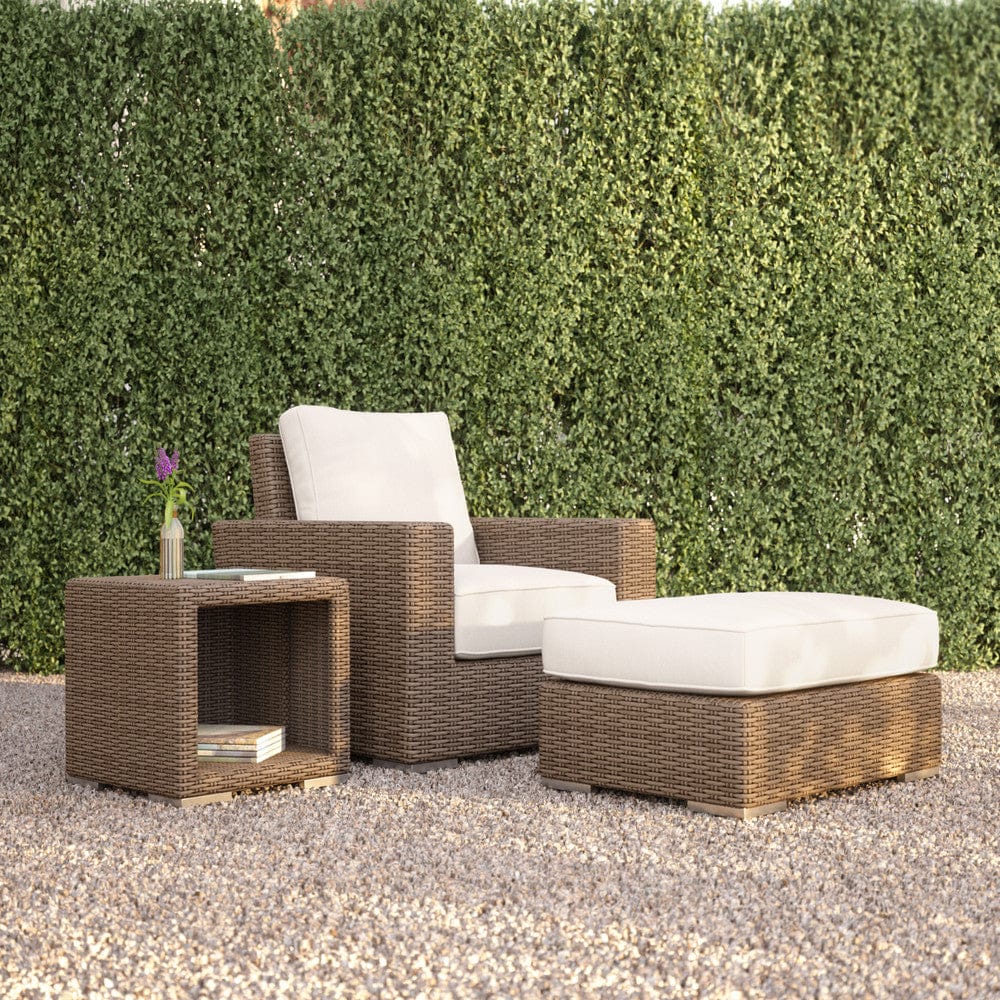 Sunset West - Coronado Ottoman in Canvas Skyline w/ Self Welt - Browns - SW2101-OTT-14091 view 4