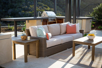 Sunset West - Coronado Sofa in Canvas Skyline w/ Self Welt - Browns - SW2101-23-14091 view 3