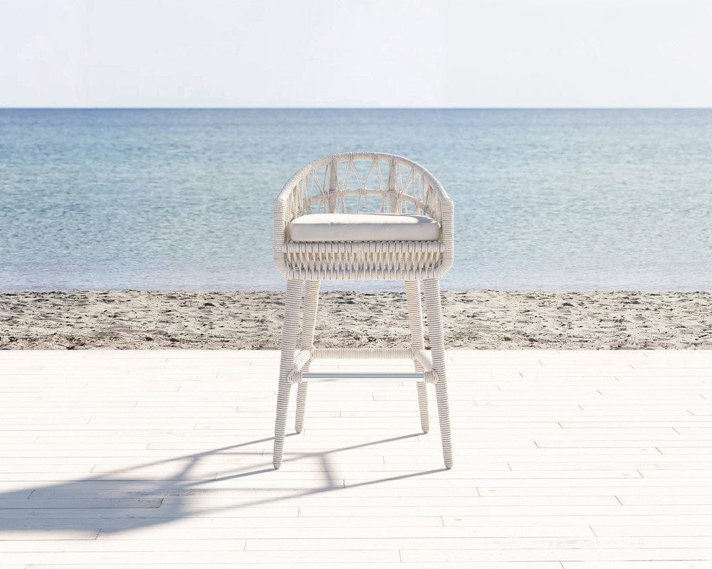 Sunset West - Dana Rope Bar Stool in Canvas Granite w/ Self Welt - Whites/Creams/Beiges - SW4301-7B-5402 view 3