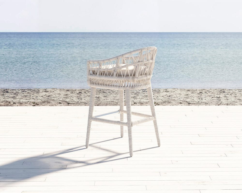 Sunset West - Dana Rope Bar Stool in Canvas Granite w/ Self Welt - Whites/Creams/Beiges - SW4301-7B-5402 view 4
