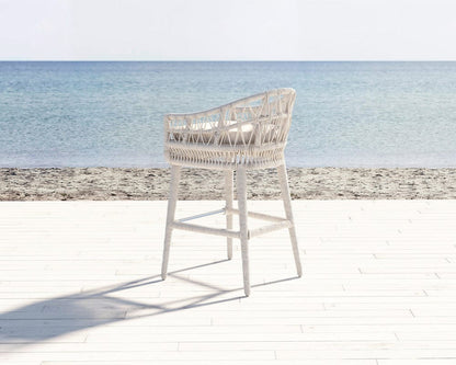 Sunset West - Dana Rope Bar Stool in Canvas Granite w/ Self Welt - Whites/Creams/Beiges - SW4301-7B-5402 view 4