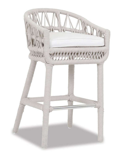 Sunset West - Dana Rope Bar Stool in Linen Canvas w/ Self Welt - SW4301-7B-LCAN-STKIT veiw 1